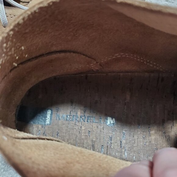 MERRELL Around Town Chukka Air Boots Shoes Perforated Leather Tan Women's 10 - Picture 10 of 12